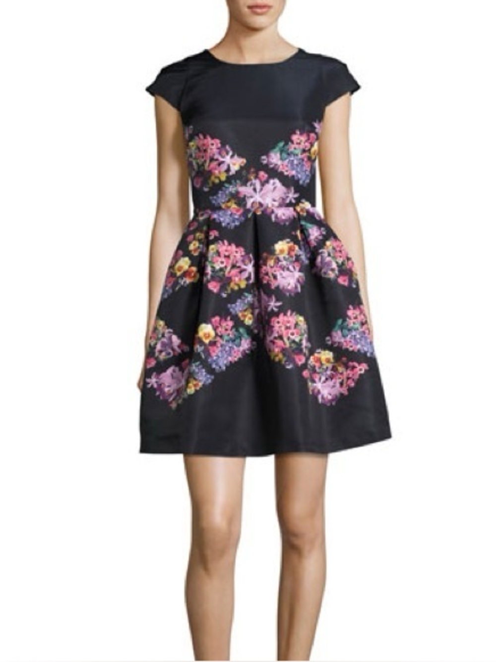 Ted Baker Navy Floral Fit & Flare Dress | Preloved | Gently Worn